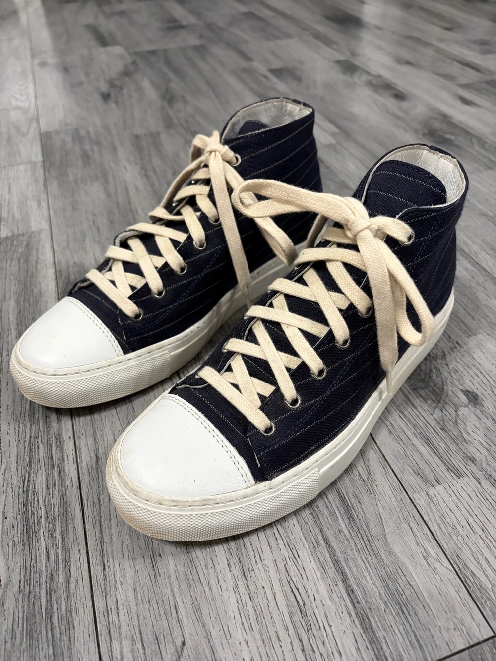 Sofie D'Hoore Black High-Top Sneakers with Cream Laces
